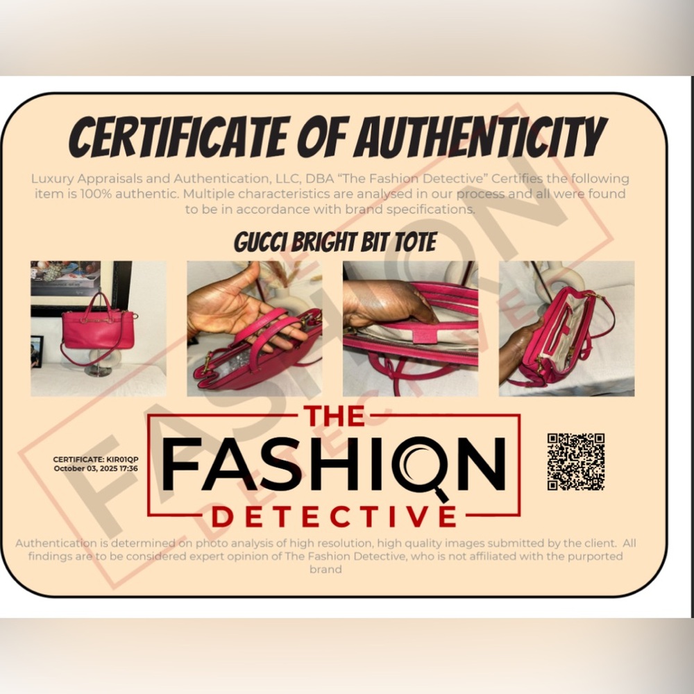 Gucci Red bright bite Leather Tote Bag authentic +certificate of authenticity - Picture 3 of 17